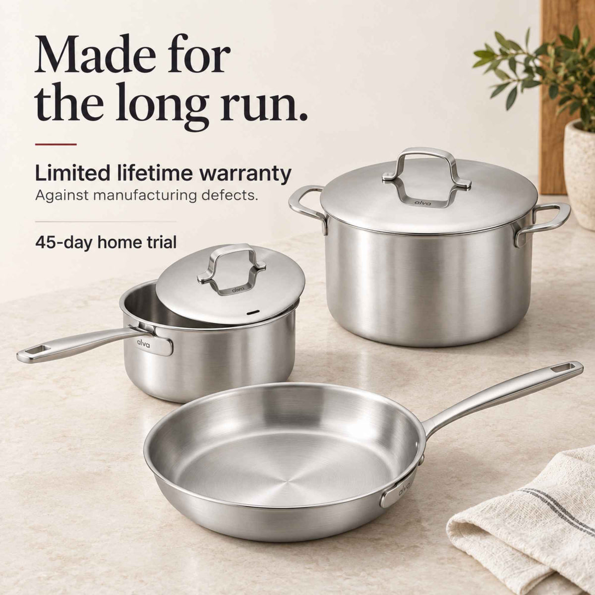 Maestro 5-Ply Stainless Cookware Set, 5-Piece