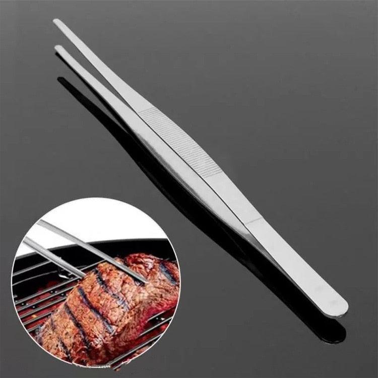 Stainless Steel Cooking Tweezers with Non-Slip Grip