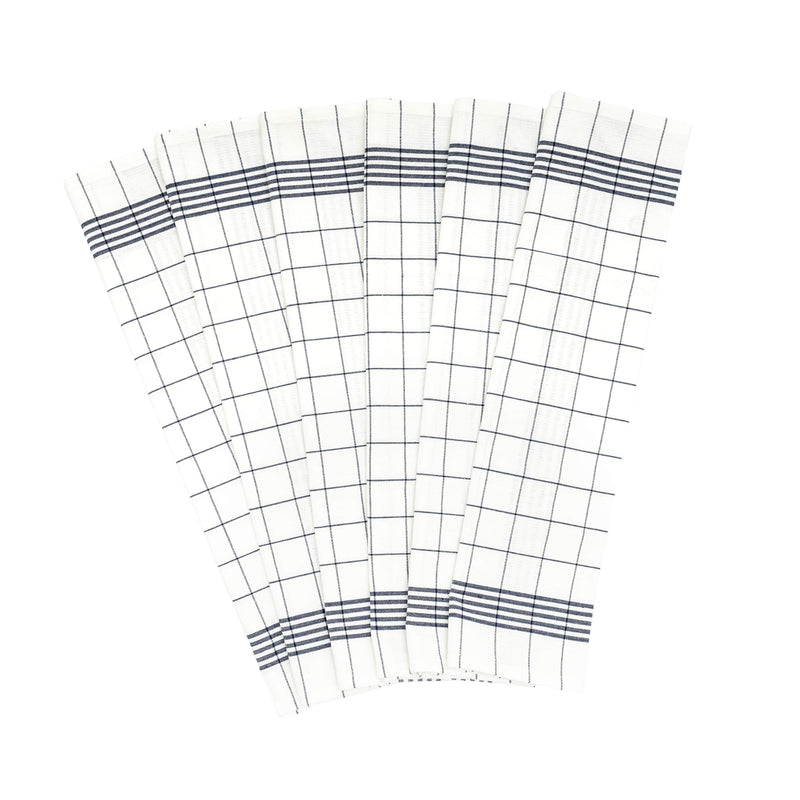 Organic Cotton Mart Windowpane Kitchen Towels, Set of 6