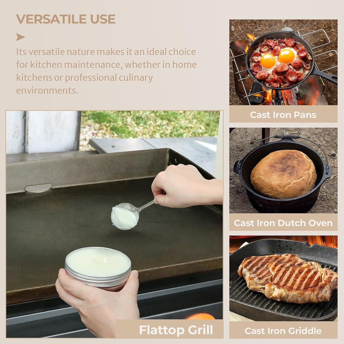Griddle Seasoning for Blackstone 7Oz, with 10Pcs Cloths Easy Use