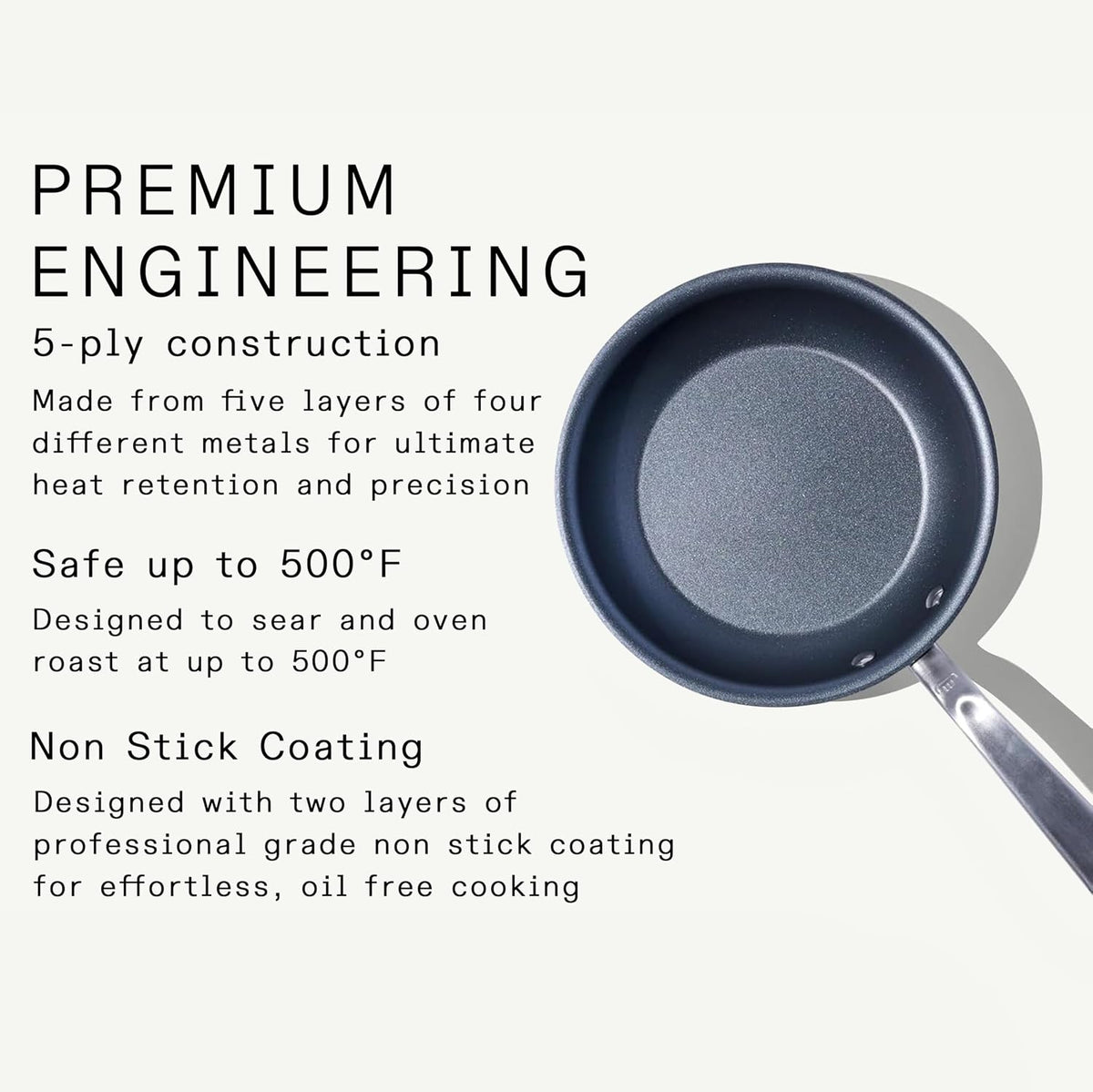 Made in Cookware - Procoat 8" Non Stick Frying Pan (Graphite) - 5 Ply Stainless Clad Nonstick - Professional Cookware - Crafted in USA - Induction Compatible
