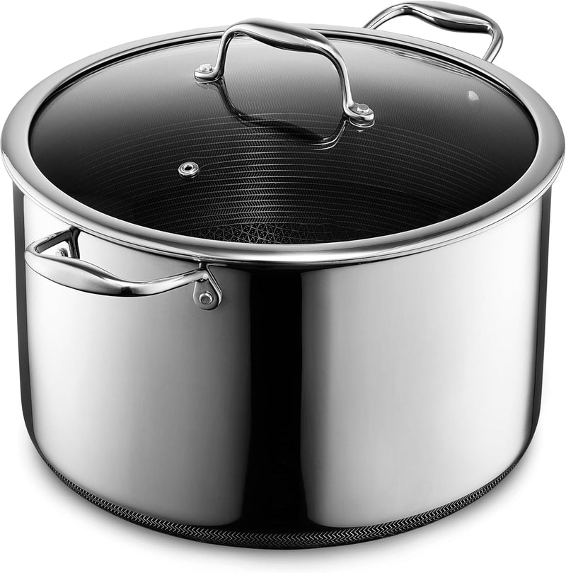 HexClad Hybrid Stock Pot with Lid, 12 qt