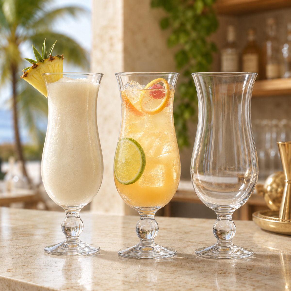 Hurricane Drinking Glasses, Set of 6, Clear