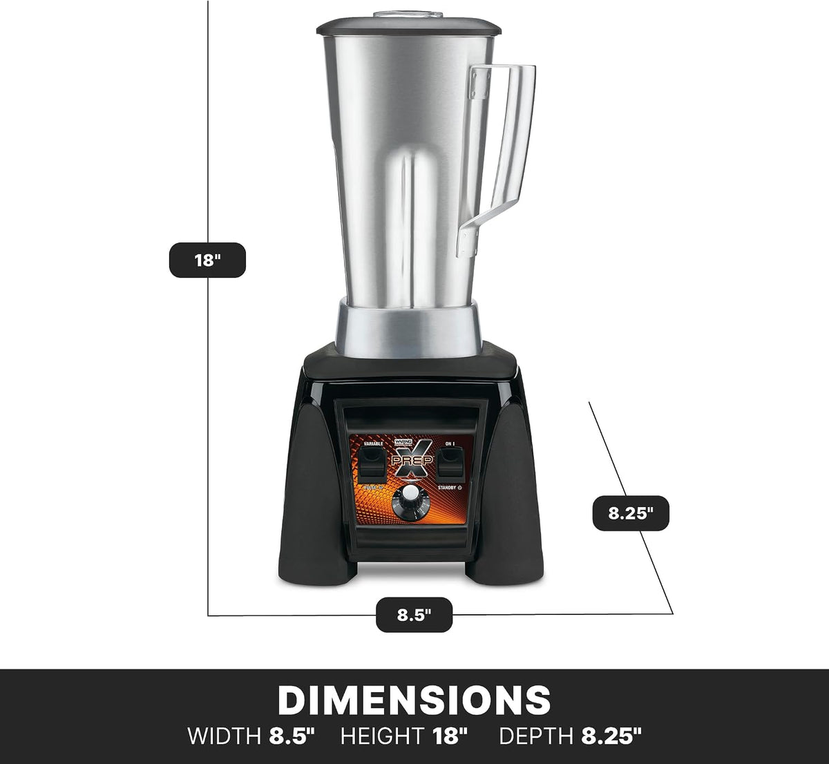 Commercial MX1200XTS 3.5 HP Blender with Variable Speed Dial Speed Controls and a 64 Oz. Stainless Steel Container, 120V, 5-15 Phase Plug