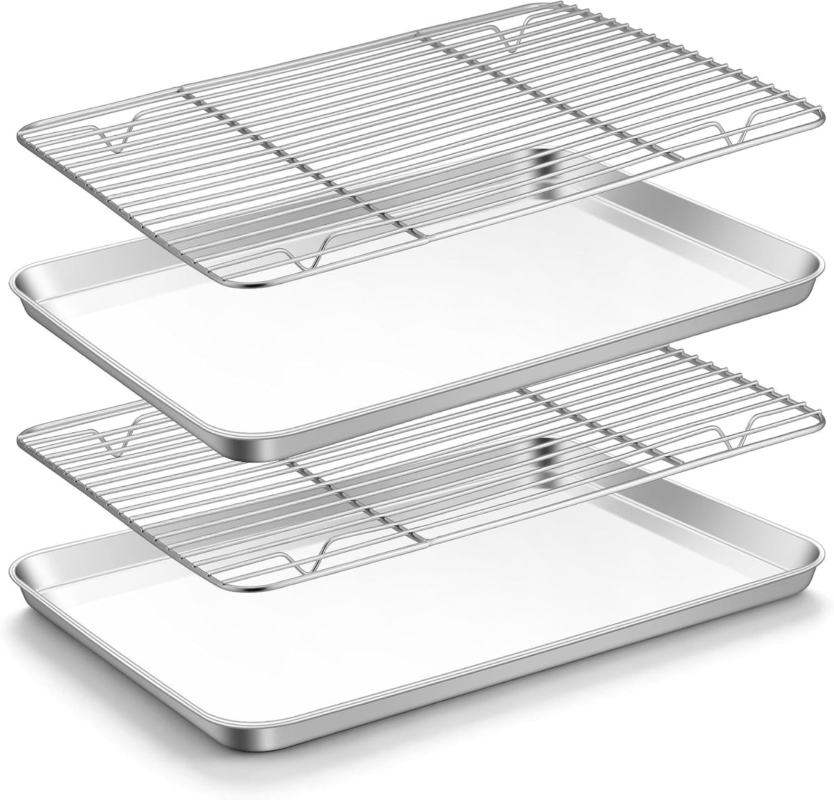 Stainless Steel Baking Sheet with Rack Set, 16"X12"X1"