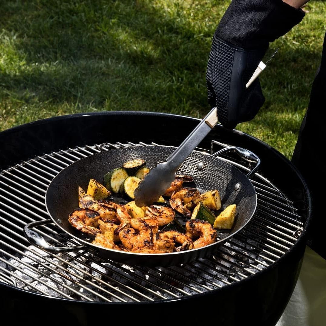 Hexclad Hybrid Nonstick BBQ Grill Pan, Dishwasher-Friendly, BBQ and Oven-Safe up to 900°F