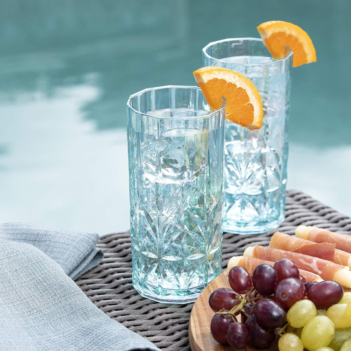 Myrtle Beach Tall & Short Tumbler - Teal, Shatterproof Drinking Glasses, Dishwasher Safe, BPA Free