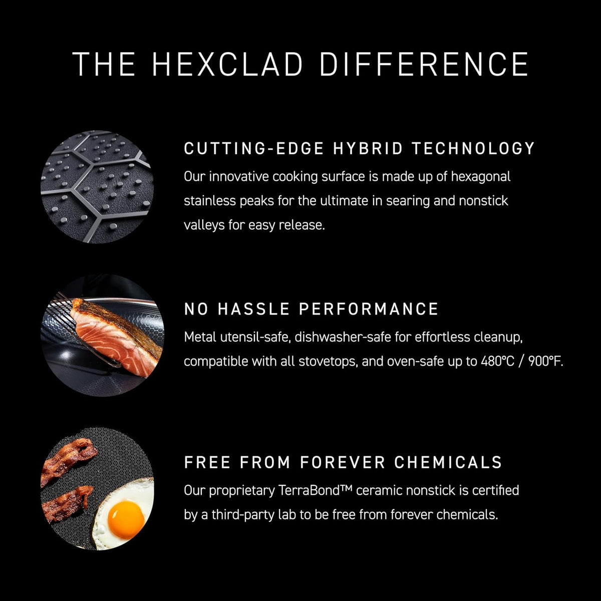 Hexclad 2QT Hybrid Nonstick Saucier with Lid, Induction Ready