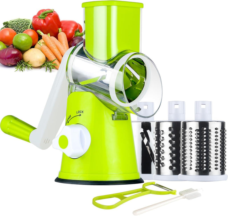 Rotary Cheese Grater with 3 Blades
