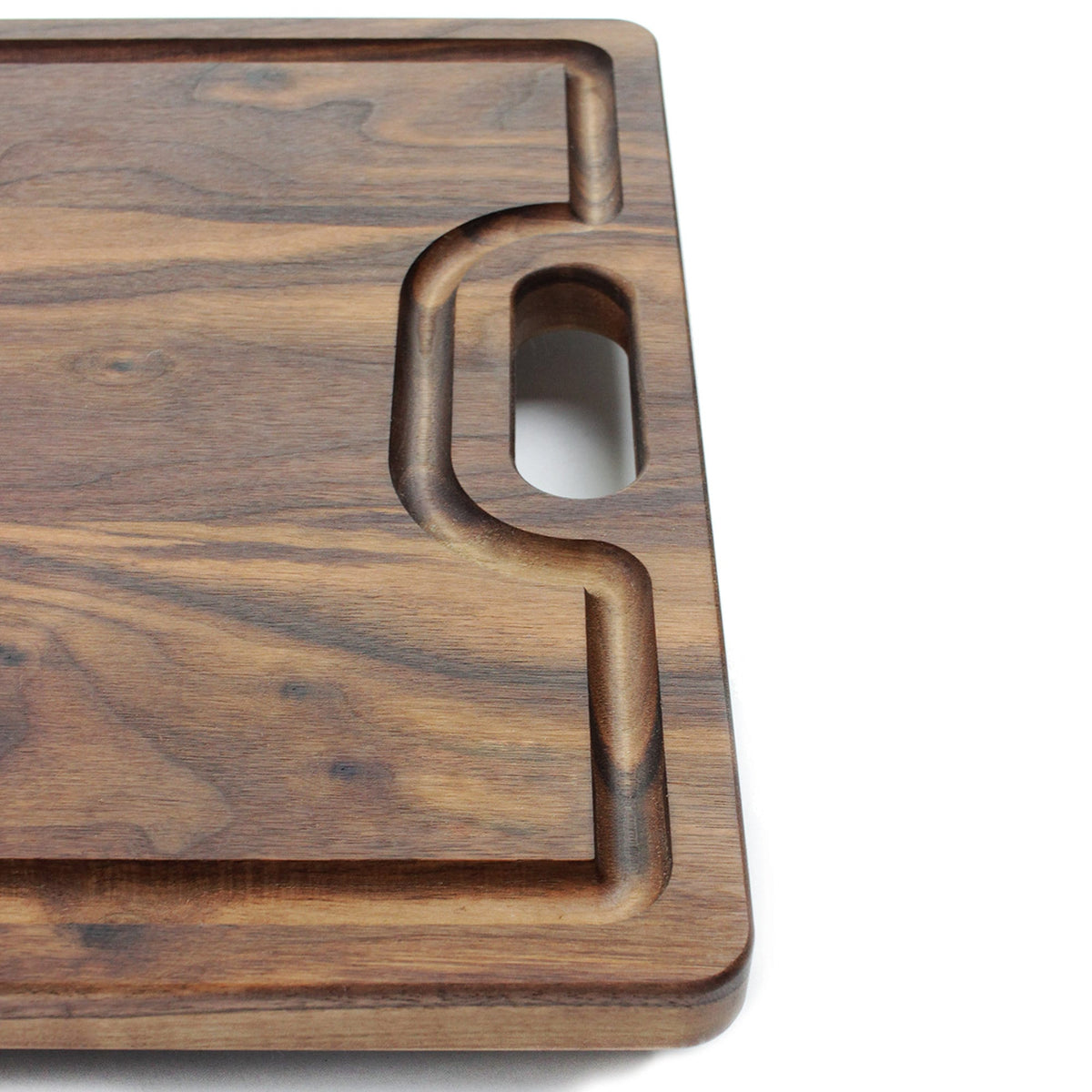 Reversible Walnut Cutting Board with Handles, 18 x 12 in