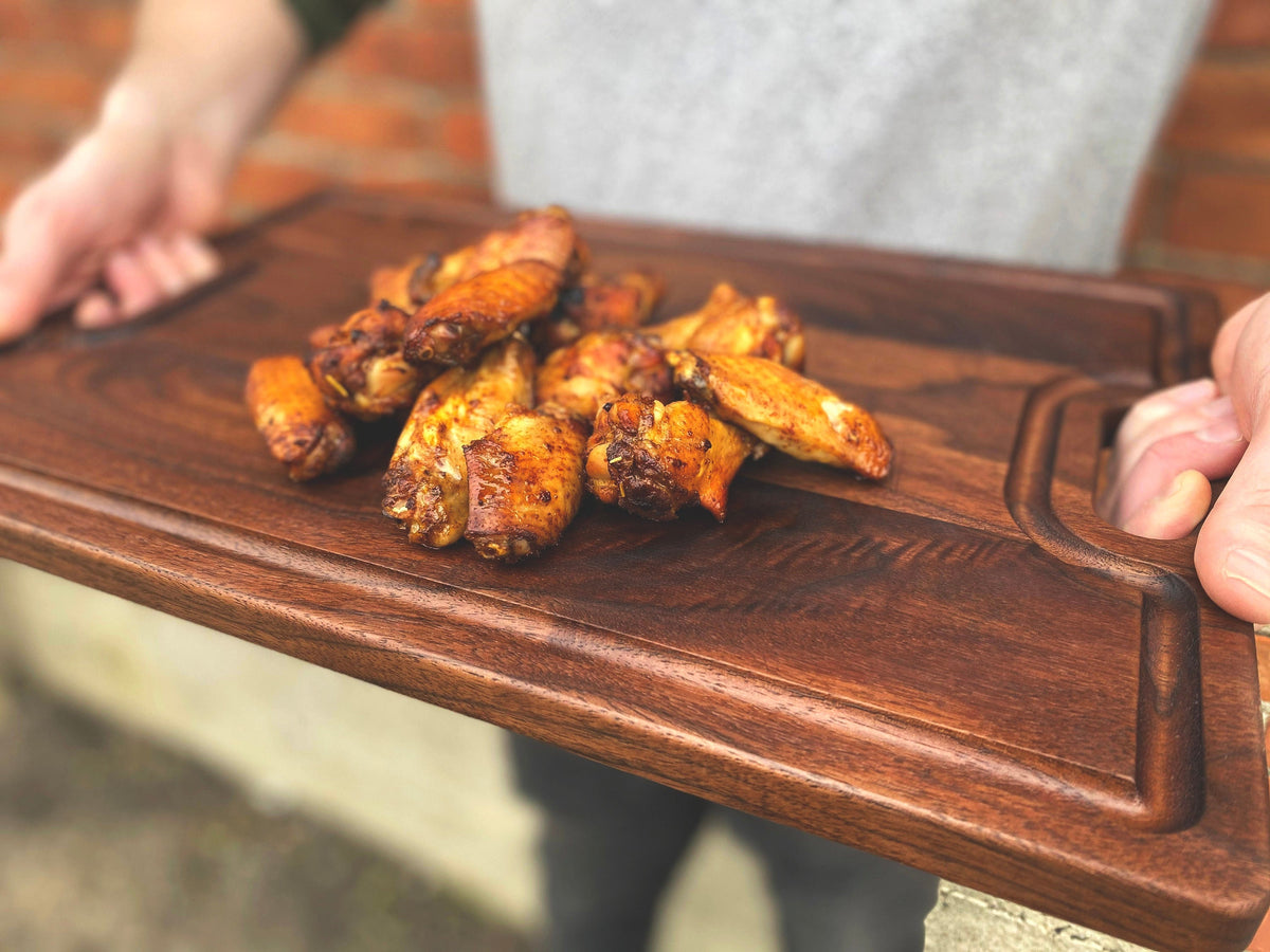 Reversible Walnut Cutting Board with Handles, 18 x 12 in