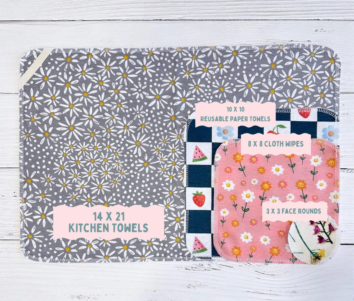 Kitchen Towels, Set of 2, Surprise Prints