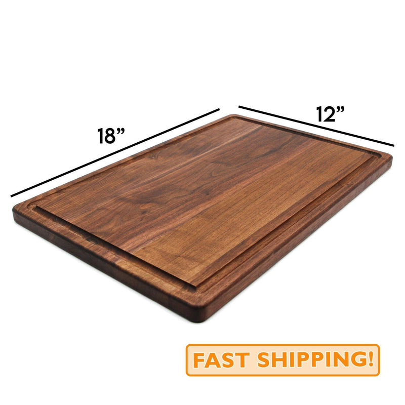 Wood Cutting Board with Juice Groove, 18 x 12 in