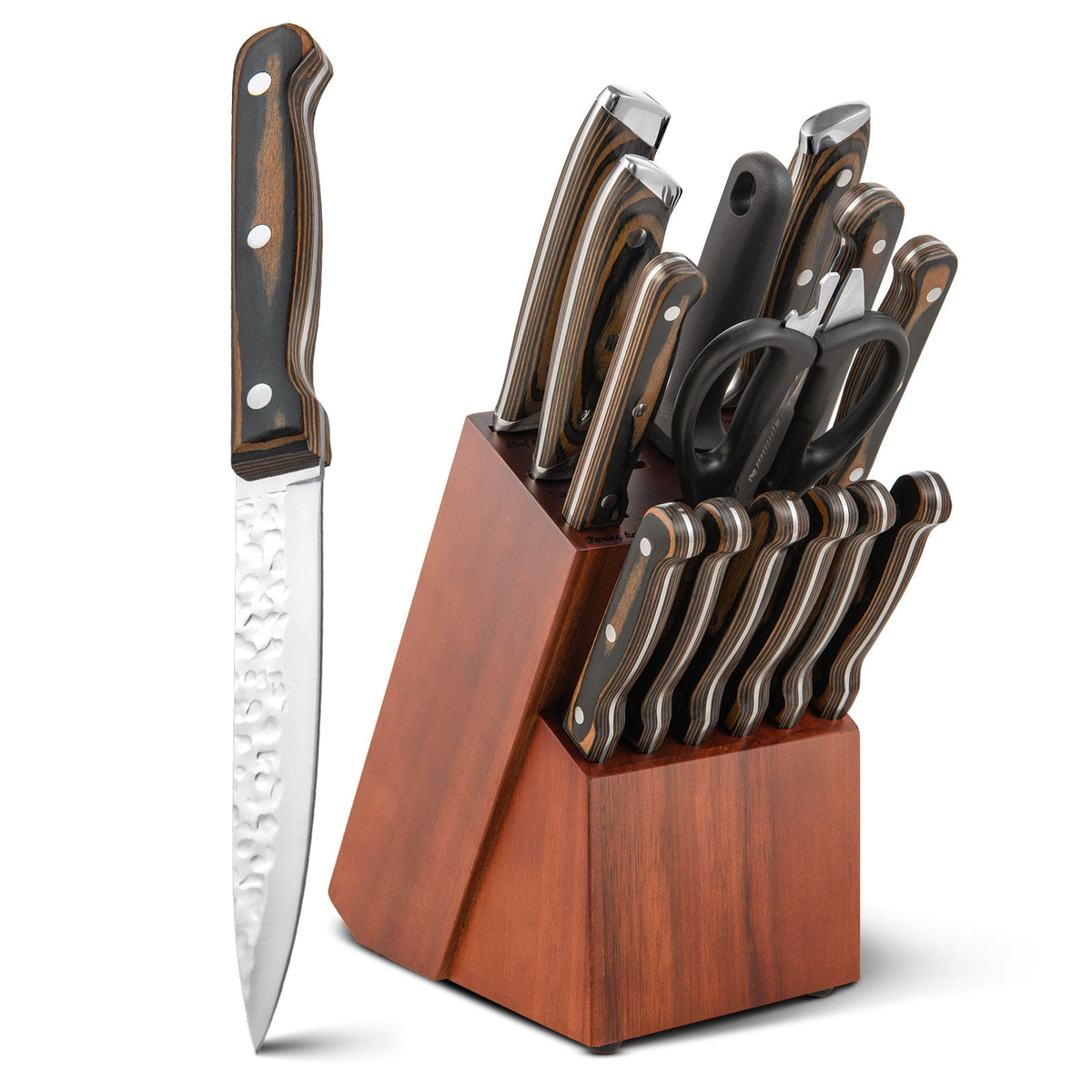 Stainless Steel Knife Block Set, 15-Piece