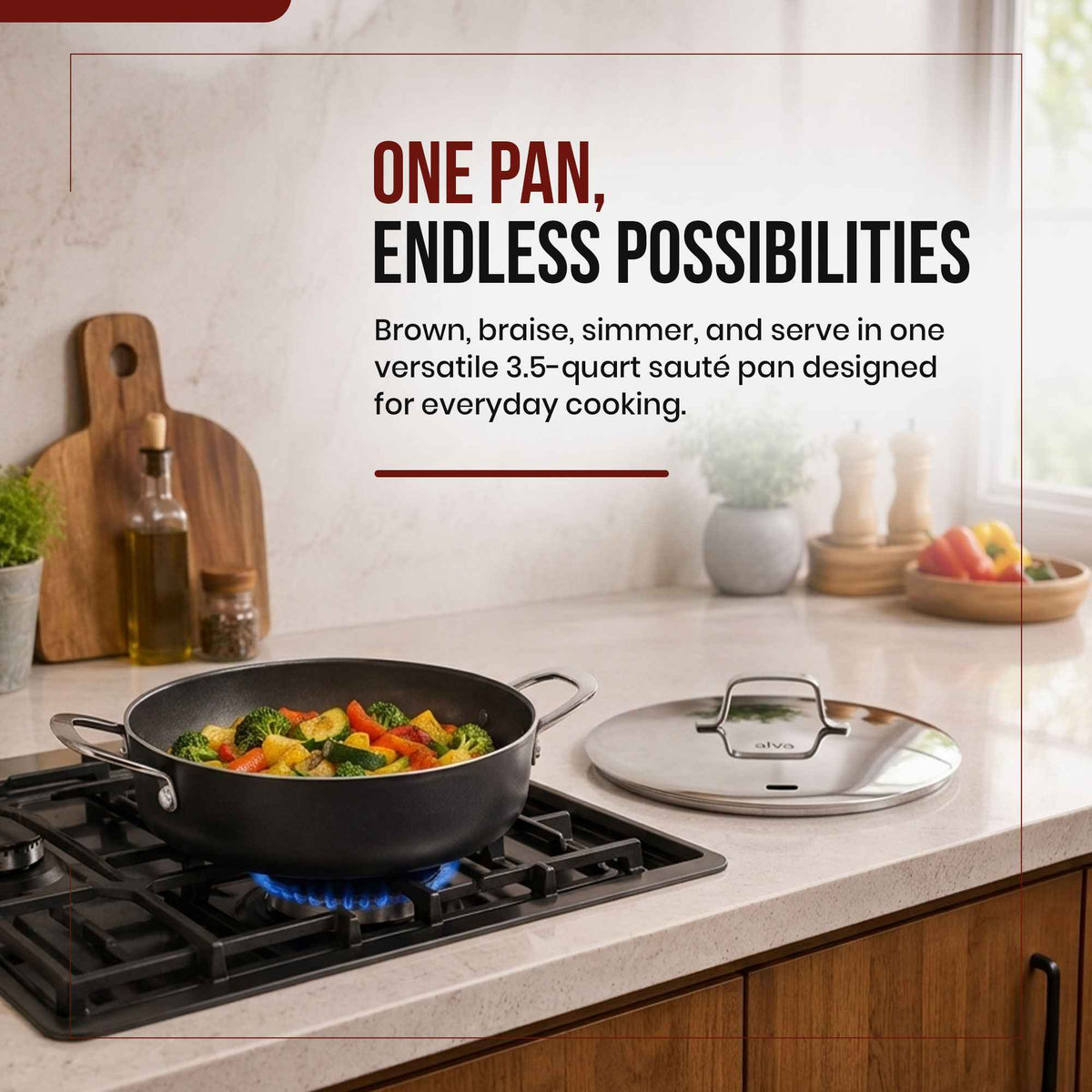 Maestro Ceramic Nonstick Sauté Pan, 3.5-Qt