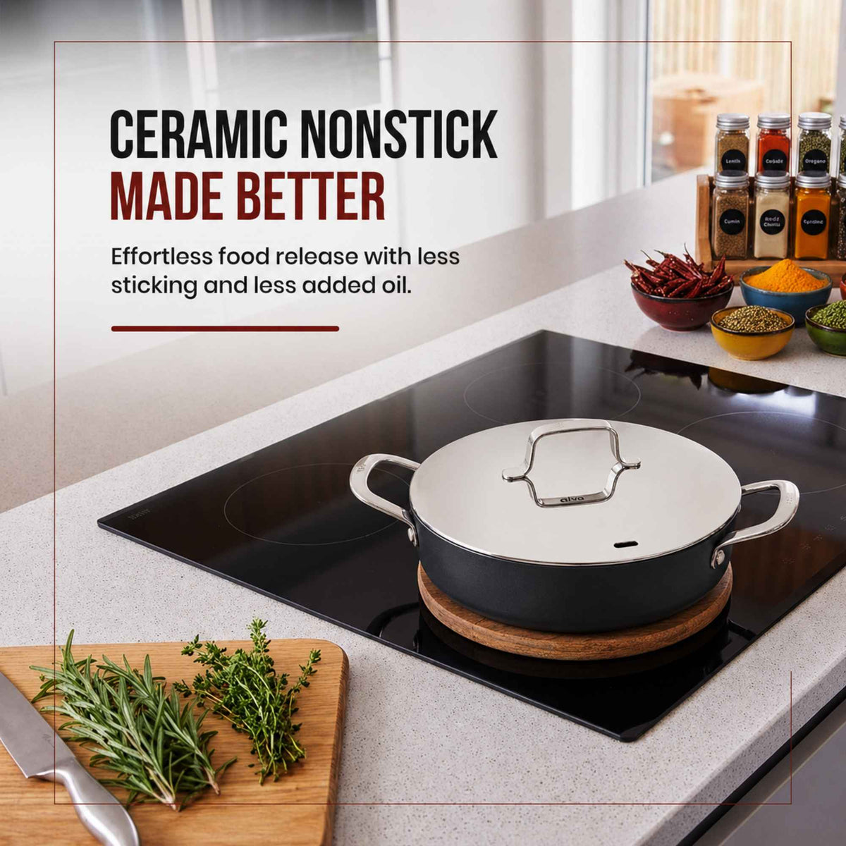 Maestro Ceramic Nonstick Sauté Pan, 3.5-Qt
