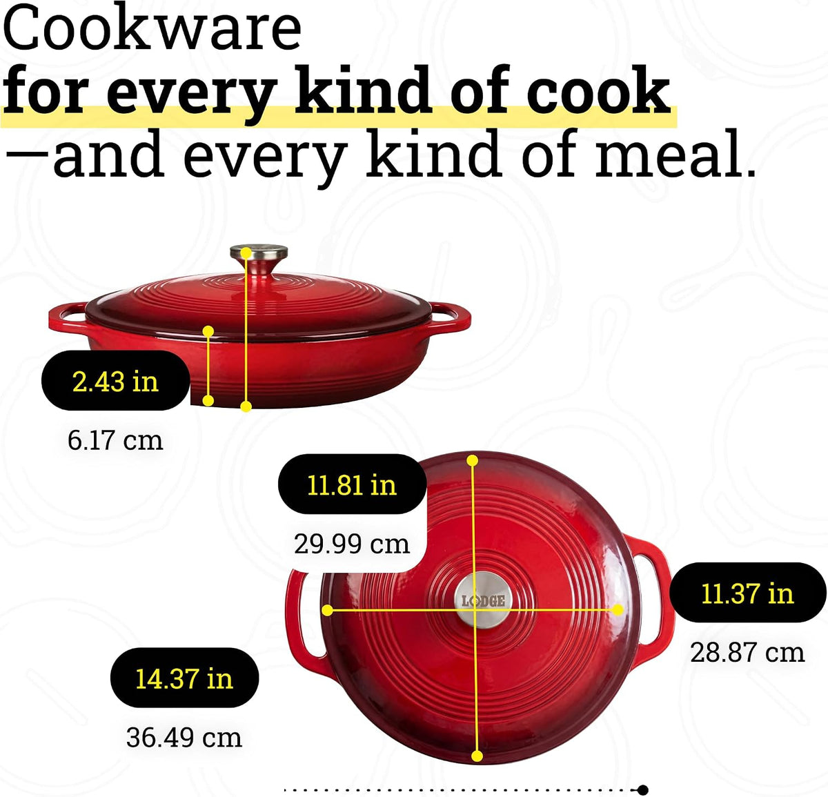 Essential 3.6 Quart Enamel Cast Iron Braiser in Island Spice Red