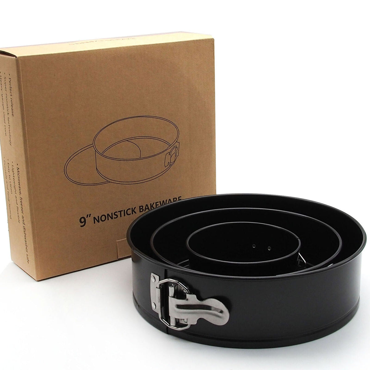Nonstick Springform Cake Pan Set, 3-Piece
