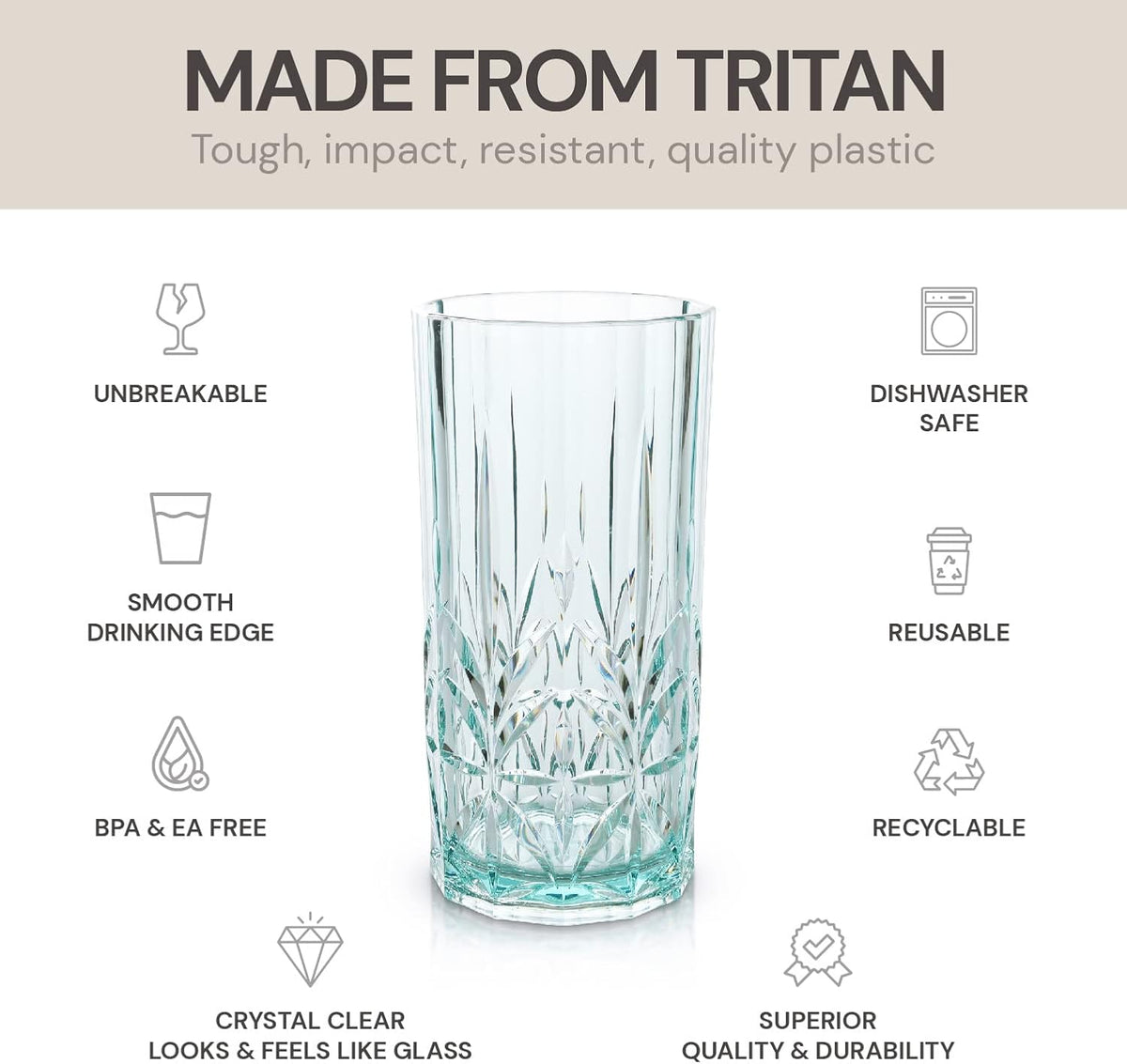 Myrtle Beach Tall & Short Tumbler - Teal, Shatterproof Drinking Glasses, Dishwasher Safe, BPA Free