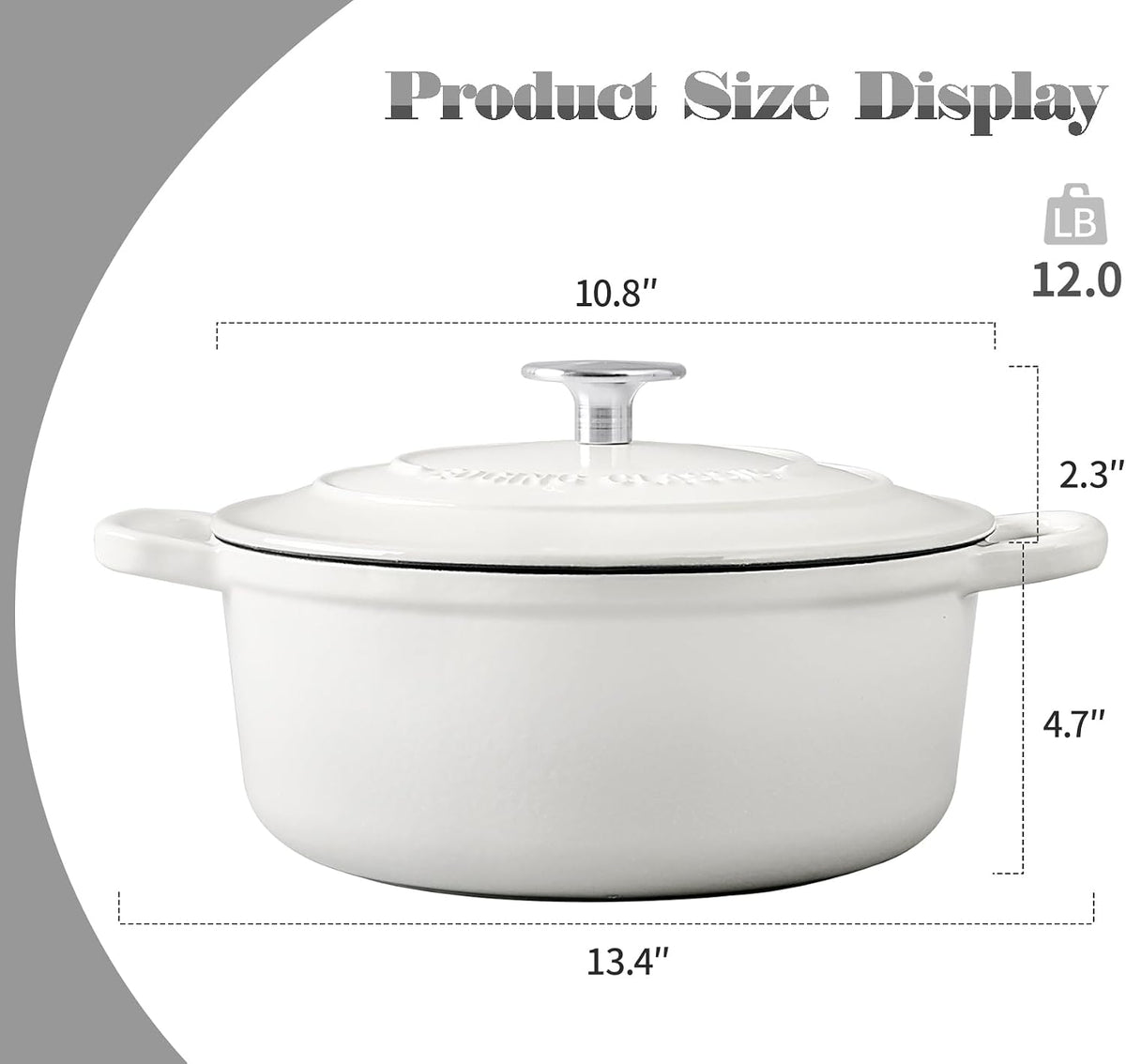 Bake Like a Pro with Our 5.5 Quart White Enameled Cast Iron Dutch Oven! 🍞✨ #BakingEssentials #KitchenLove
