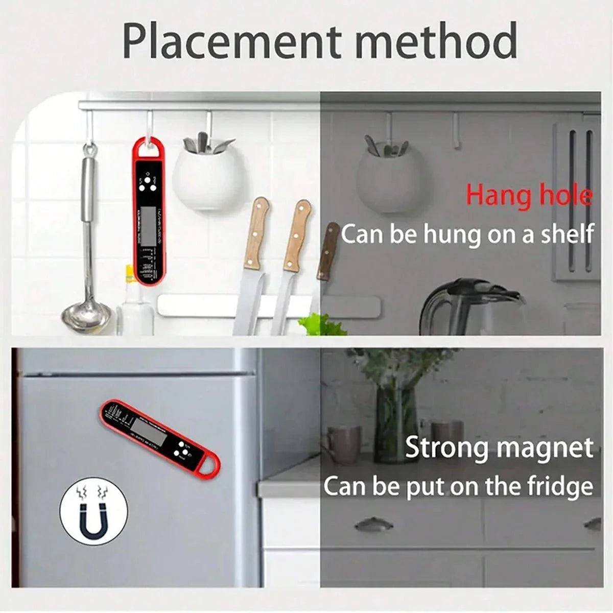 Folding Digital Meat Thermometer with Backlight