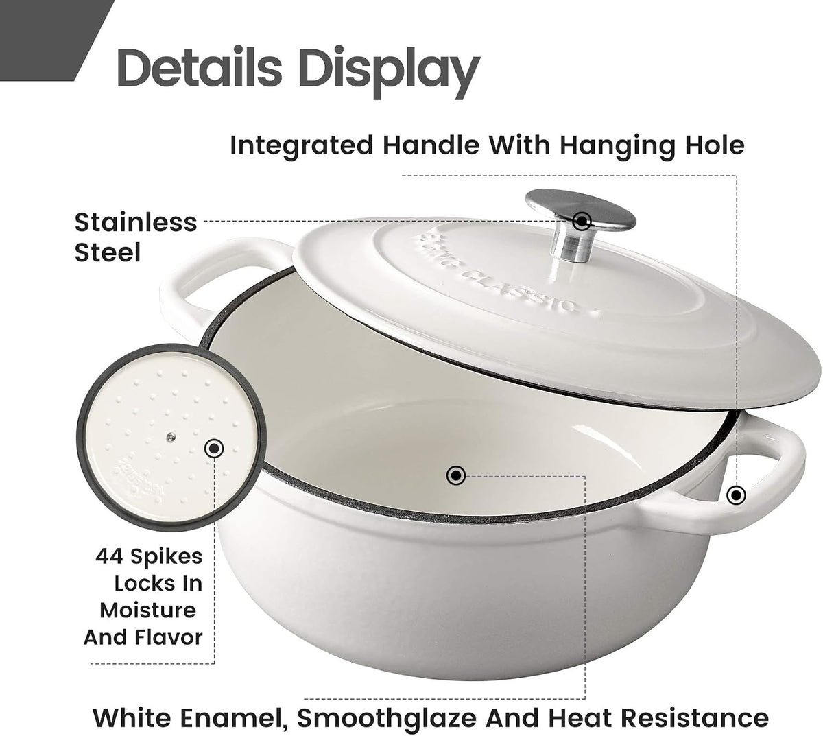 Bake Like a Pro with Our 5.5 Quart White Enameled Cast Iron Dutch Oven! 🍞✨ #BakingEssentials #KitchenLove