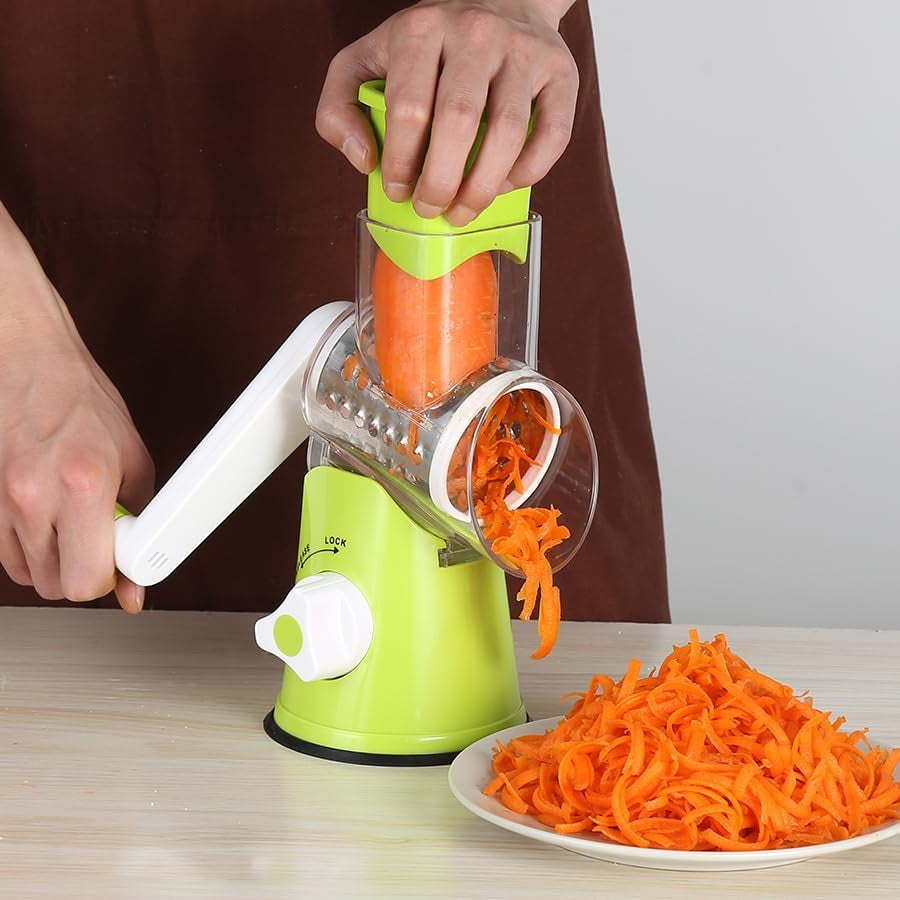 Grate Your Way to Deliciousness! 🍕🧀 Meet the Ultimate Rotary Cheese Grater - Perfect for Cheese, Veggies, Nuts, and More! 💚 #KitchenGadgets #FoodieFun
