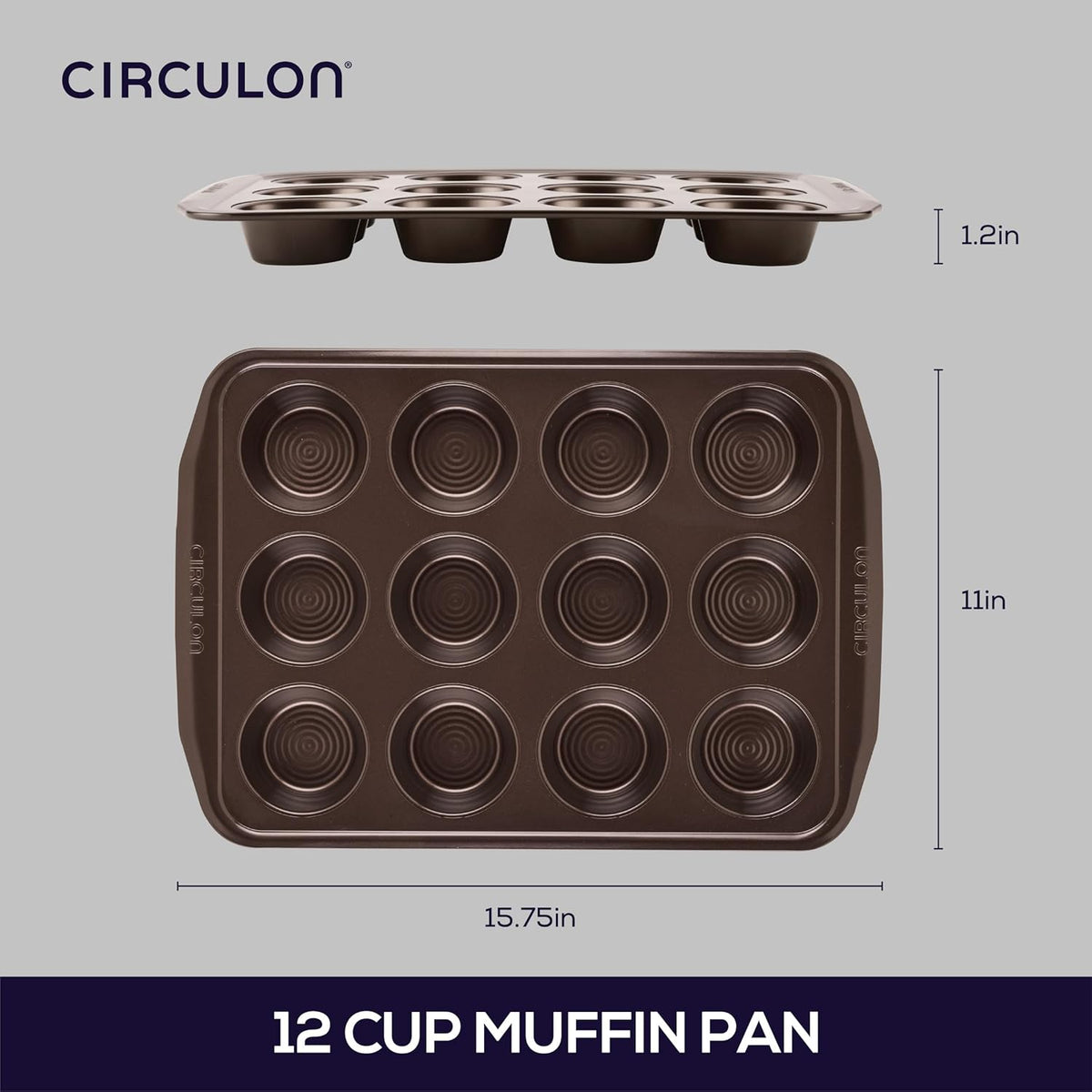 12-Cup Nonstick Muffin Tin for Enhanced Baking Performance