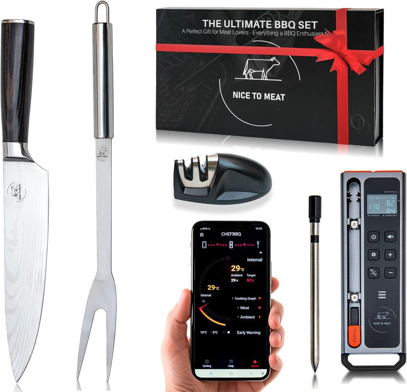 Wireless Meat Thermometer and BBQ Tool Set