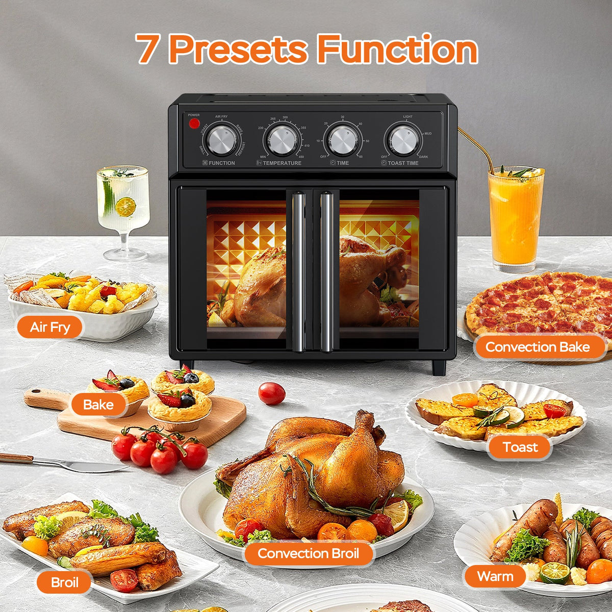 PlumChef Air Fryer Toaster Oven, 26 qt