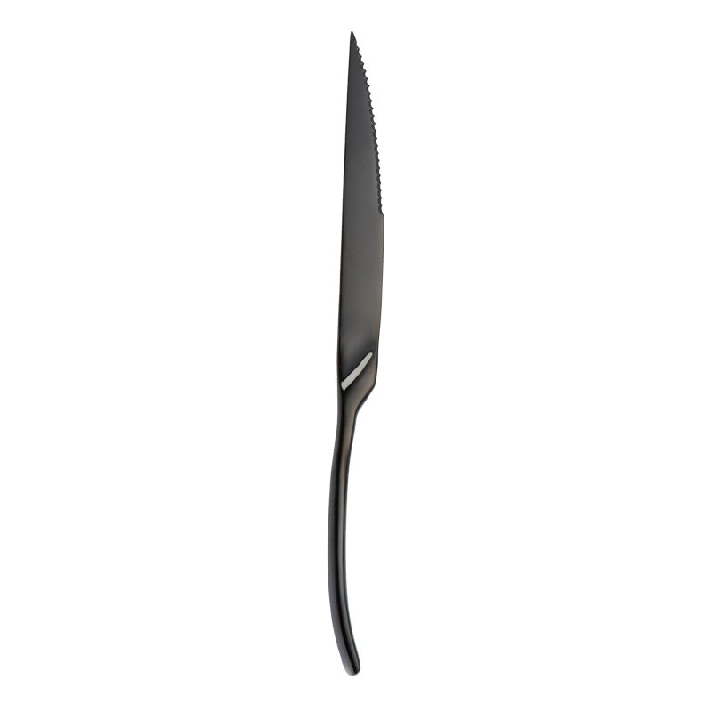 Portugal Stainless Steel Flatware Set, Titanium Black