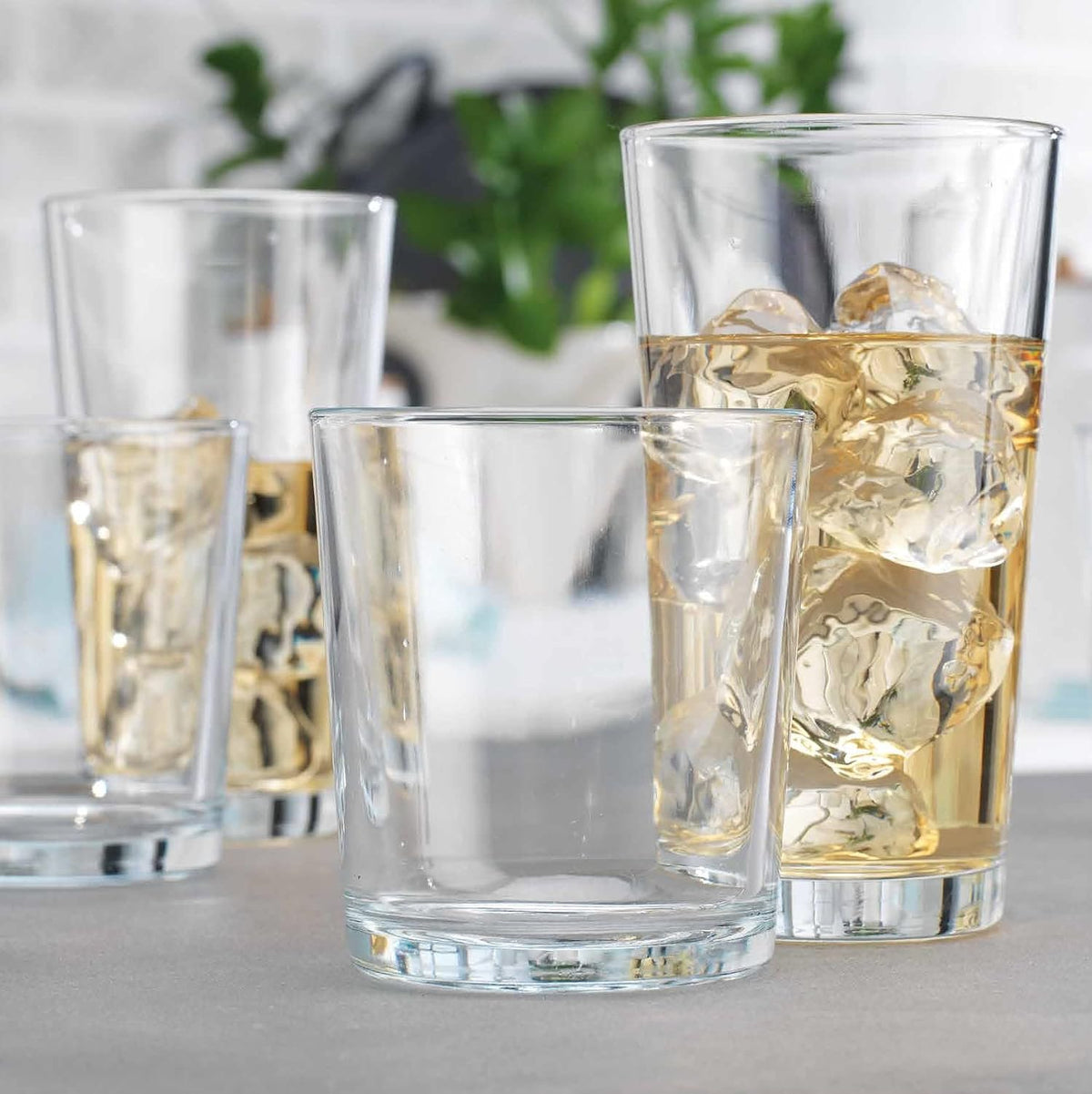 Drinking Glasses Set of 12. Glassware Set, 6 Highball Glass Cups, 6 Whiskey Glasses. Classic Drinkware Set 17 Oz Tall Glasses Set and 13 Oz Rock Glasses.