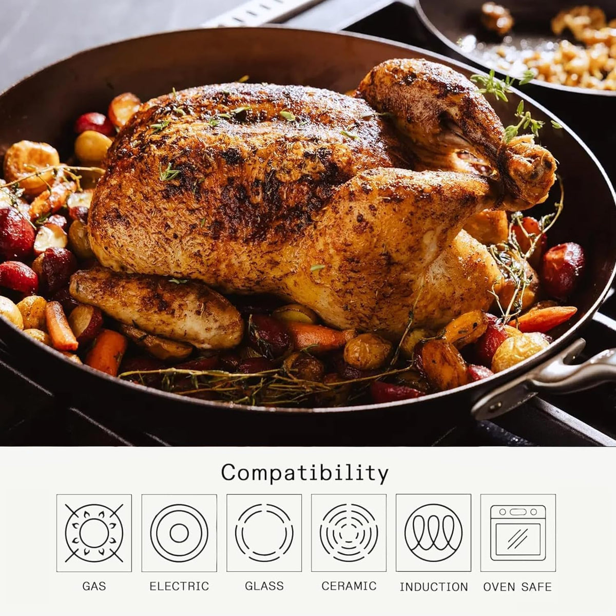 Made in Cookware - Seasoned 12" Carbon Steel Frying Pan - Professional Cookware - Crafted in Sweden - Induction Compatible