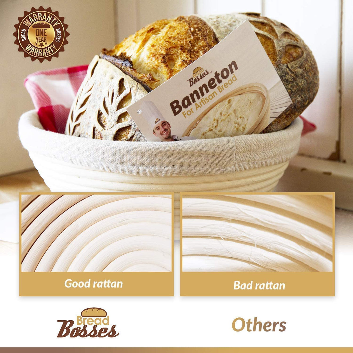 9-Inch Bread Banneton for Sourdough Enthusiasts - Elevate Your Baking Experience