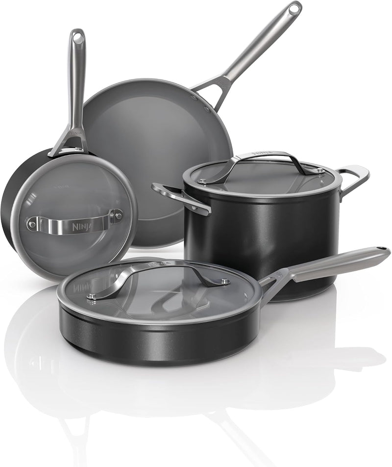 Ninja Ceramic Nonstick Cookware Set, 7-Piece, Black