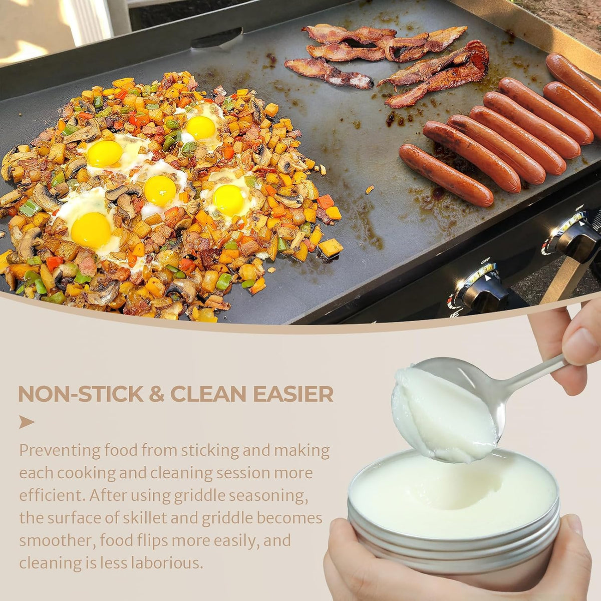 Griddle Seasoning for Blackstone 7Oz, with 10Pcs Cloths Easy Use