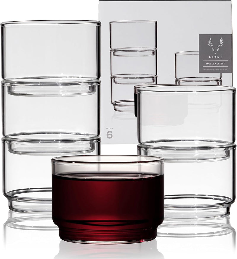Bodega Stackable Drinking Glasses, 7 oz, Set of 6
