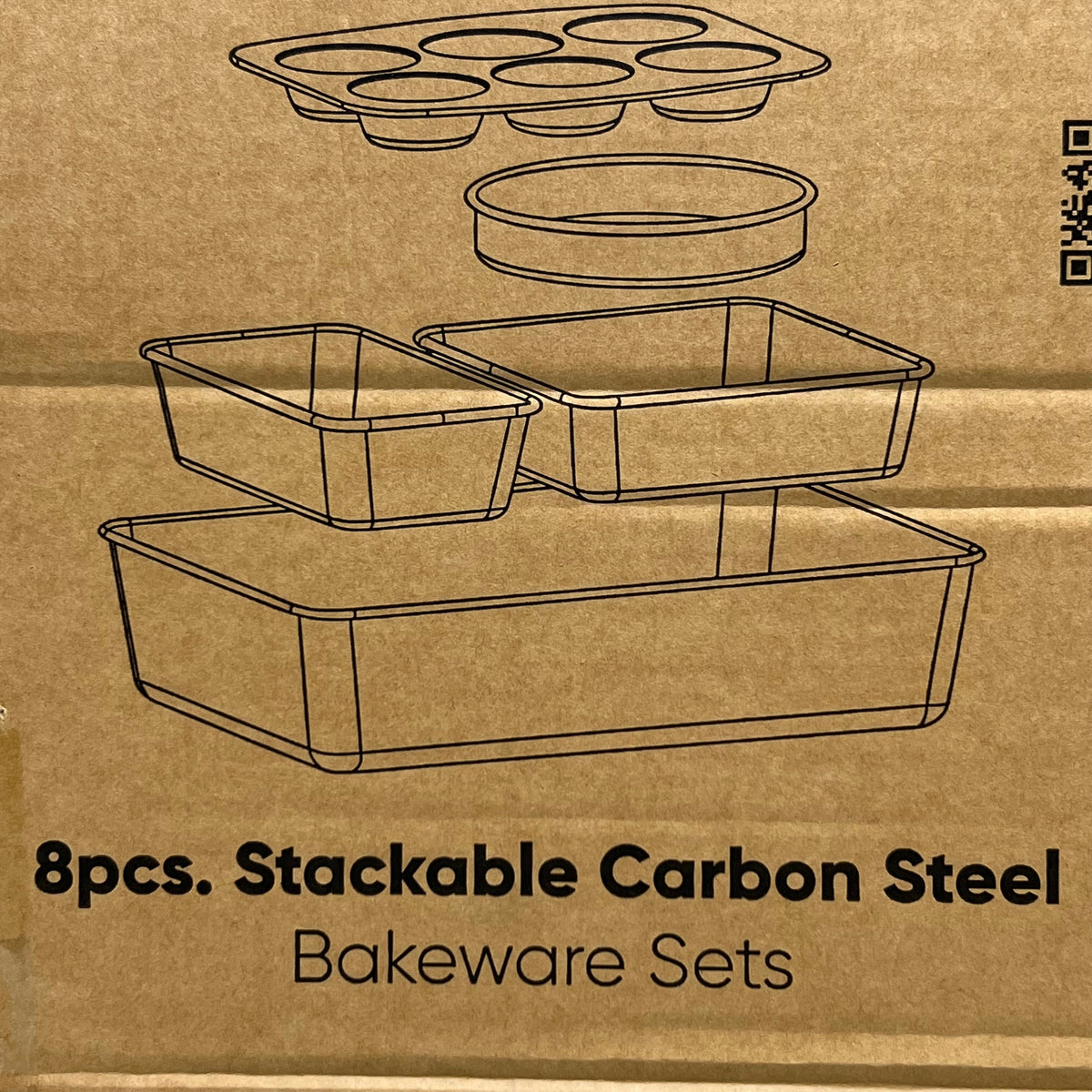 NutriChef Stackable Nonstick Bakeware Set, 8-Piece