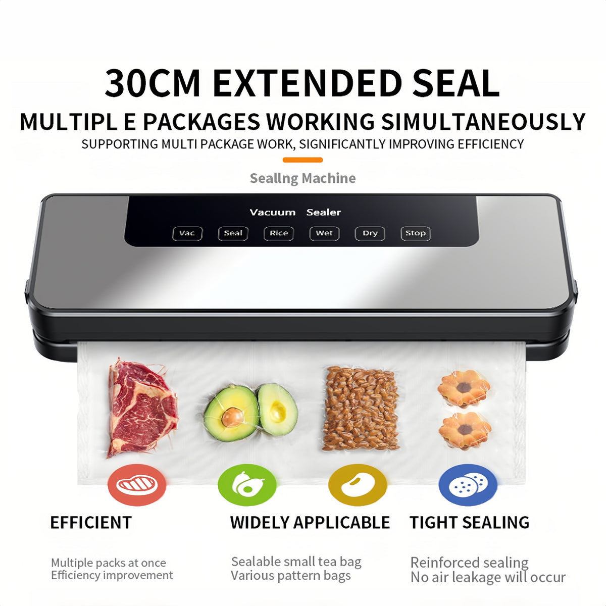 5-in-1 Vacuum Sealer Machine with 10 Bags for Moist and Dry Foods - Ideal for Preserving Freshness