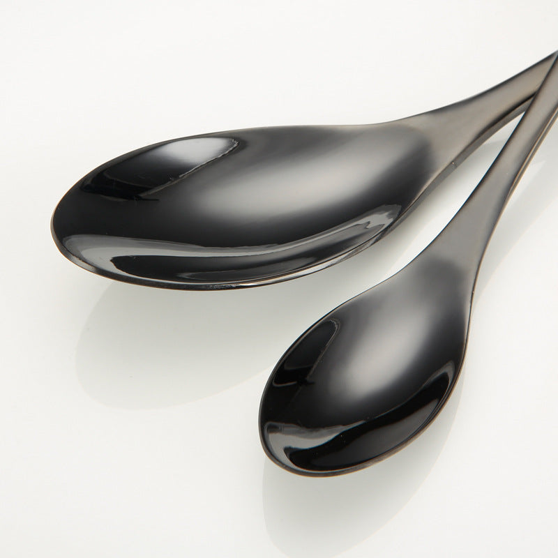 Portugal Stainless Steel Flatware Set, Titanium Black