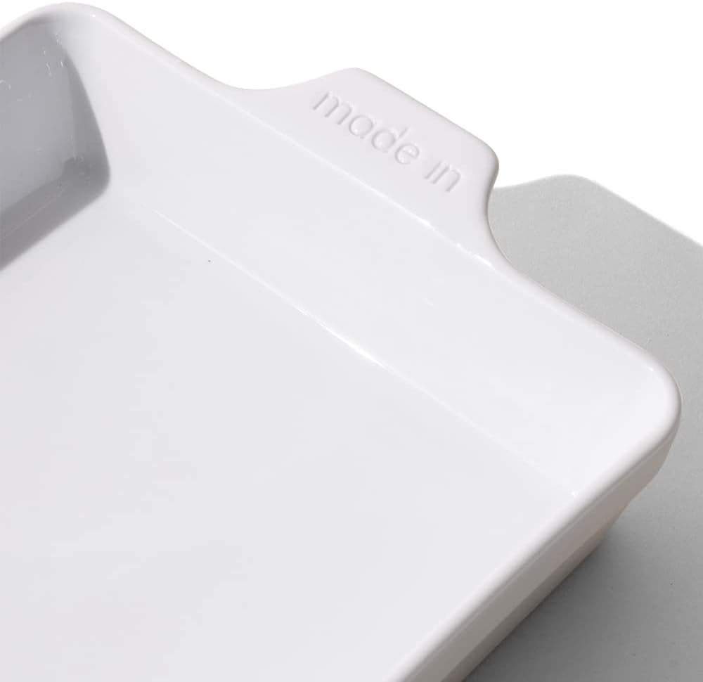 Made in Cookware - Square Baking Dish - White - Hand Crafted Porcelain - Professional Bakeware - Crafted in France