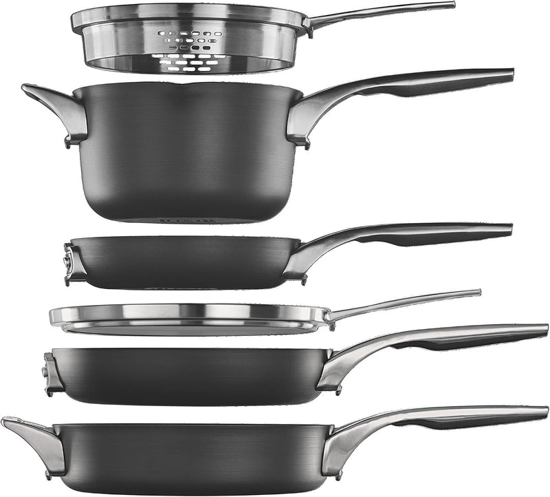 Calphalon Premier Space-Saving Nonstick Cookware Set, 6-Piece