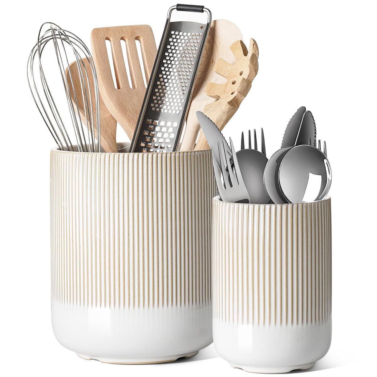 LE TAUCI Ceramic Utensil Holders, Set of 2