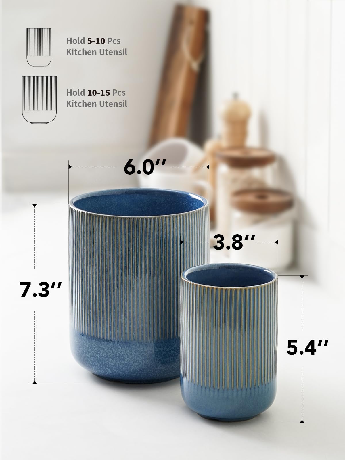 LE TAUCI Ceramic Utensil Holders, Set of 2