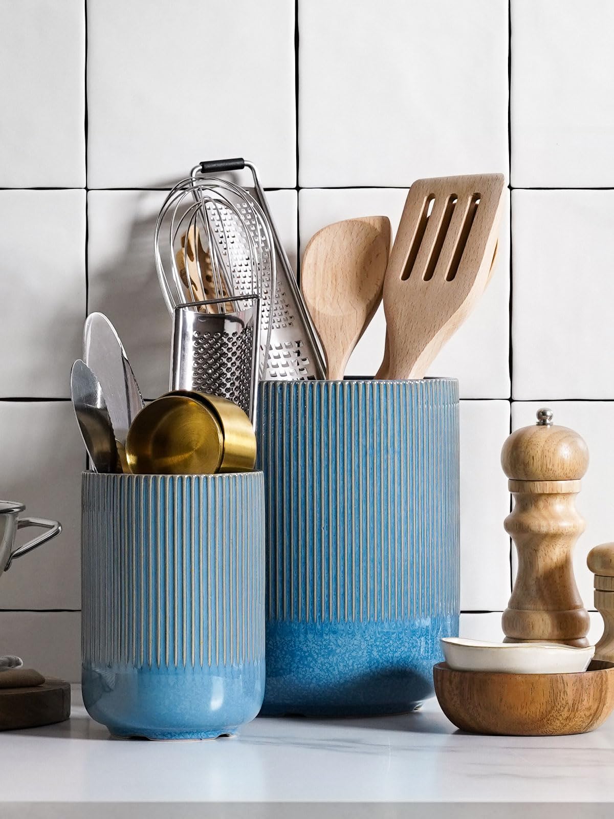 LE TAUCI Ceramic Utensil Holders, Set of 2