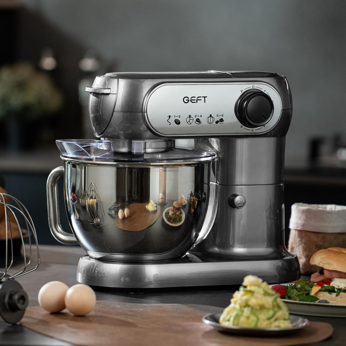 Stand Mixer, 3.5QT&6QT Bowls Mixers Kitchen Electric Stand Mixer Gray