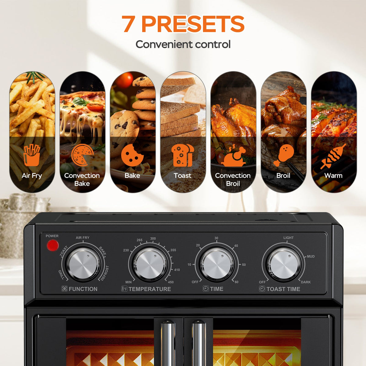 PlumChef Air Fryer Toaster Oven, 26 qt