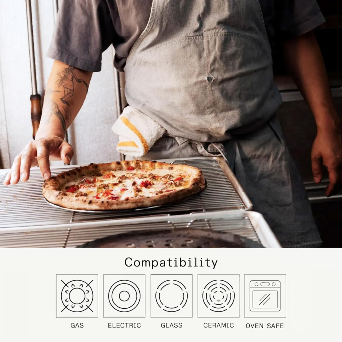 Made in Cookware - Seasoned 12" Carbon Pizza Steel - Professional Cookware - Crafted in Sweden - Induction Compatible