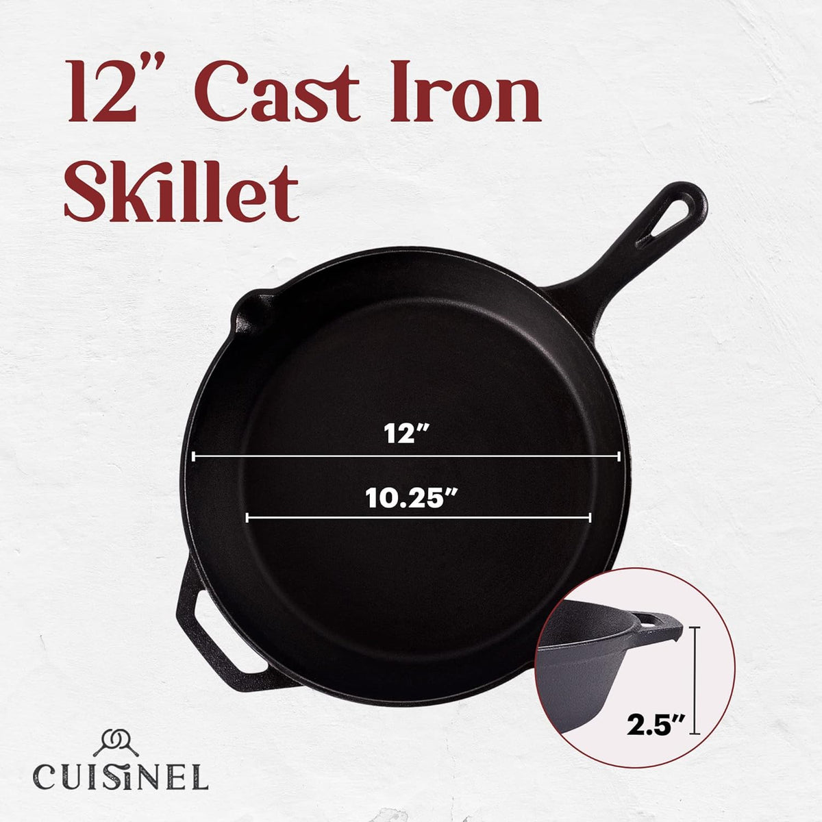 Cook Like a Pro with Our 12-Inch Pre-Seasoned Cast Iron Skillet – Perfect for Oven, Stovetop, and Campfire Adventures! 🍳✨ #CookingEssentials #CastIronChef