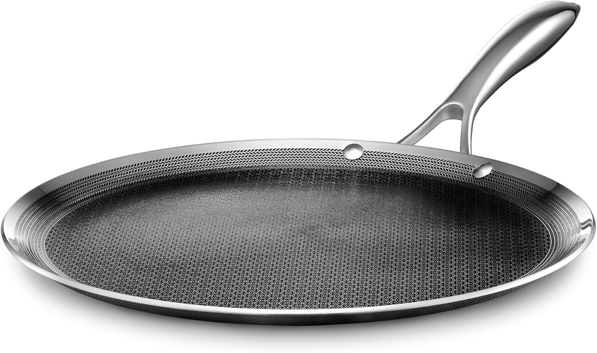 Hexclad 12" Hybrid Nonstick Griddle Pan, BBQ, Dishwasher and Oven Safe